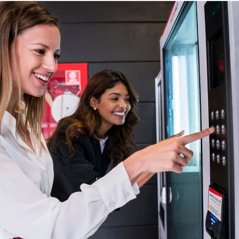 Choosing a snack from a Scorpion Vending machine